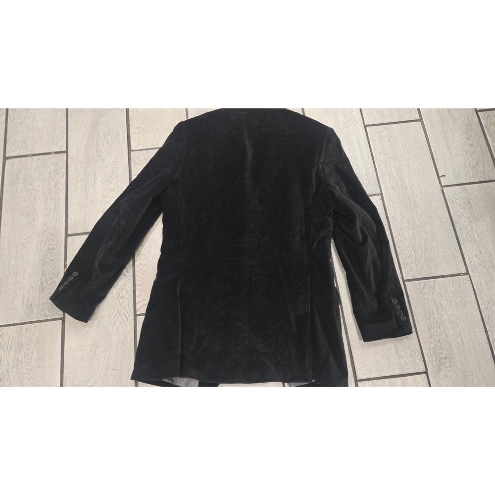 Perry Ellis Mens Black Velvet Blazer Sport Coat Jacket 38 Regular 2 Button Notch - Picture 3 of 5